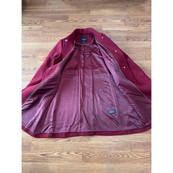 Kate  spade BURGUNDY PEARL BUTTONS A-line Wool Blend Coat size XL - Picture 9 of 13